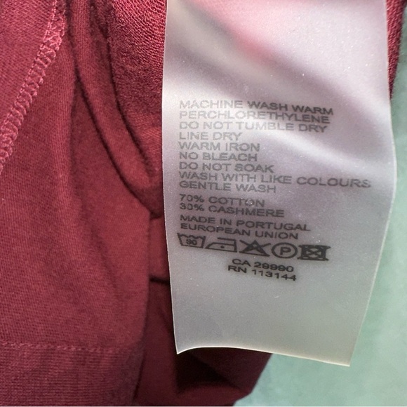 Majestic Filatures Paris Burgundy Red Cotton Cashmere LS Button Up Shirt Top S - Picture 9 of 9